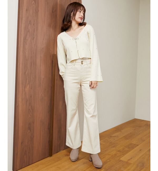 MAJESTICLEGON「美脚フレアデニムパンツ」|デニム|