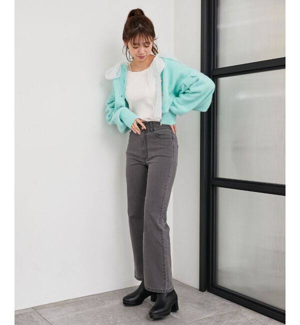 MAJESTICLEGON「美脚フレアデニムパンツ」|デニム|