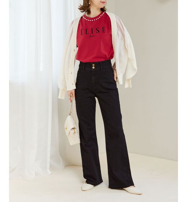 MAJESTICLEGON「美脚フレアデニムパンツ」|デニム|