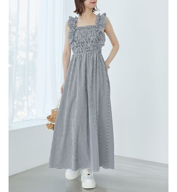 MAJESTICLEGON「フリルショルダーレースアップワンピ」|ワンピース|