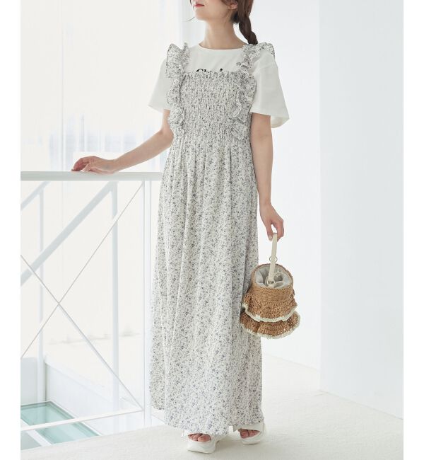 MAJESTICLEGON「フリルショルダーレースアップワンピ」|ワンピース|