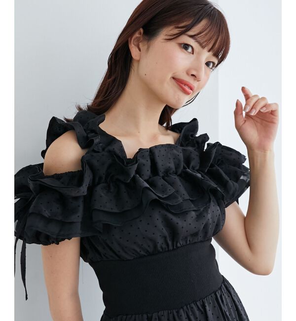 MAJESTICLEGON「ミルフィーユフリルコルセットワンピ」|ワンピース|