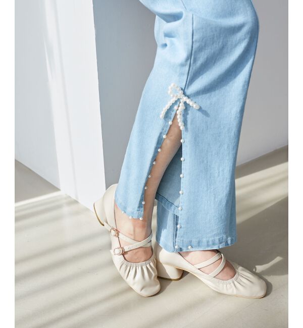 MAJESTICLEGON「レディギャザーストラップパンプス」|パンプス|