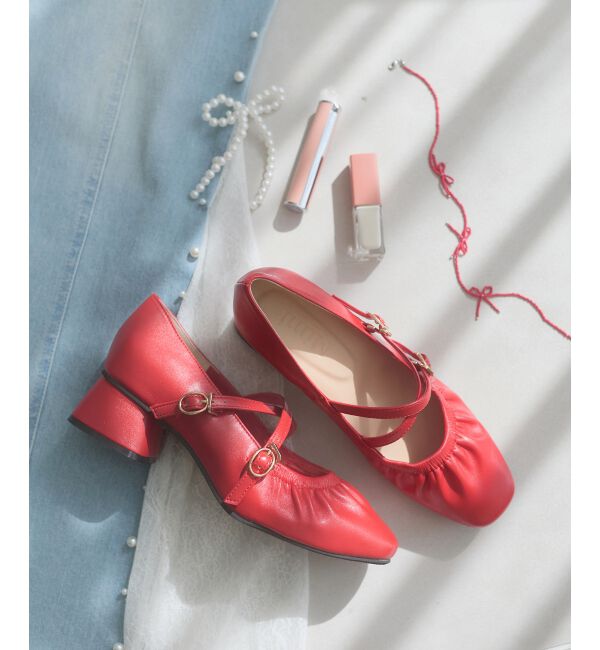 MAJESTICLEGON「レディギャザーストラップパンプス」|パンプス|