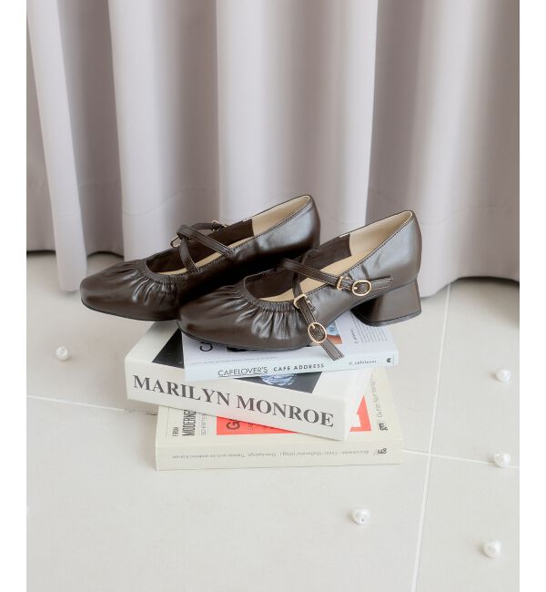 MAJESTICLEGON「レディギャザーストラップパンプス」|パンプス|