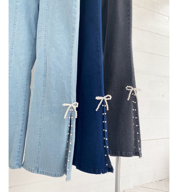MAJESTICLEGON「パールスリットデニム」|デニム|