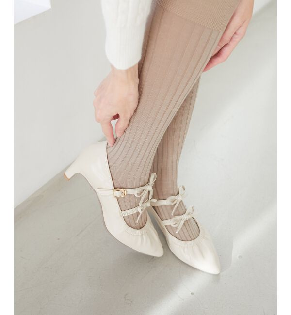 MAJESTICLEGON「ダブルリボンギャザーパンプス」|パンプス|