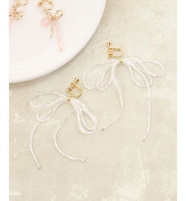  「ビーズモチーフイヤリング」|イヤリング|オフ