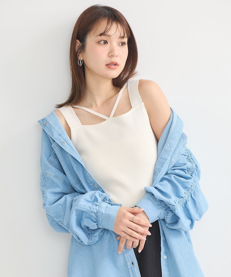 earth music&ecology「レイヤードニットタンクトップ」|キャミソール|