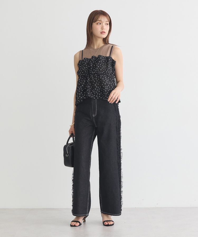 earth music&ecology「キラキラフラワー刺繍ビスチェ」|ベスト・ジレ|