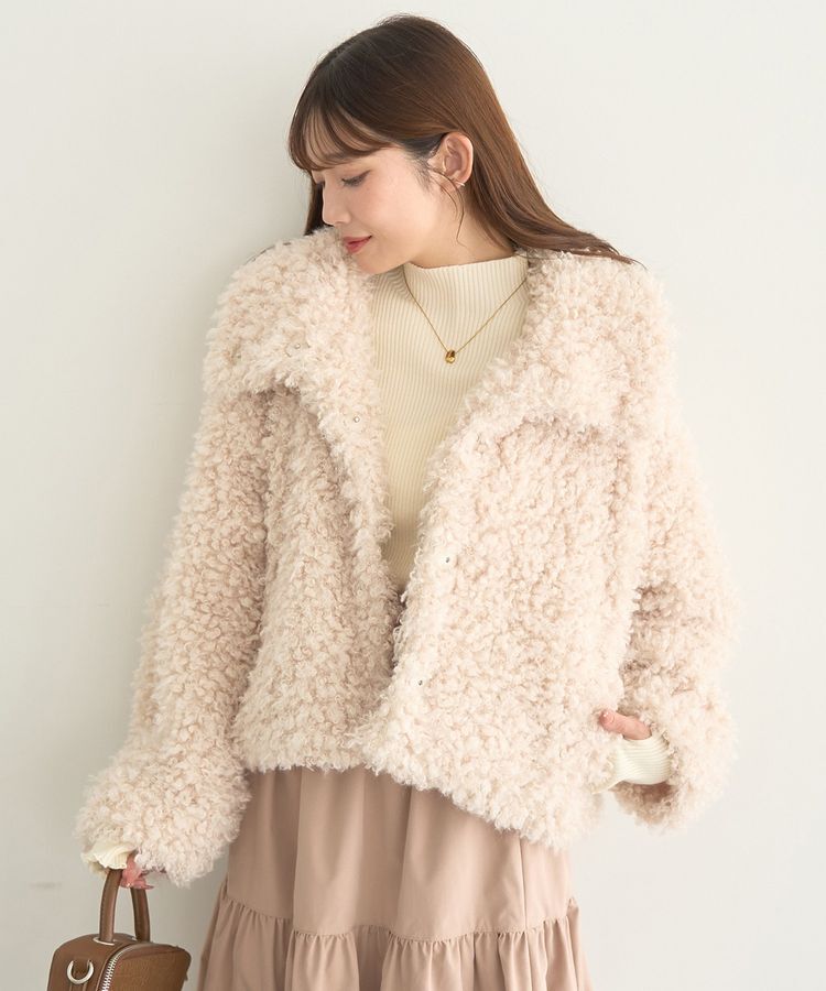 earth music&ecology「プードルファーショートブルゾン」|ブルゾン・スタジャン|