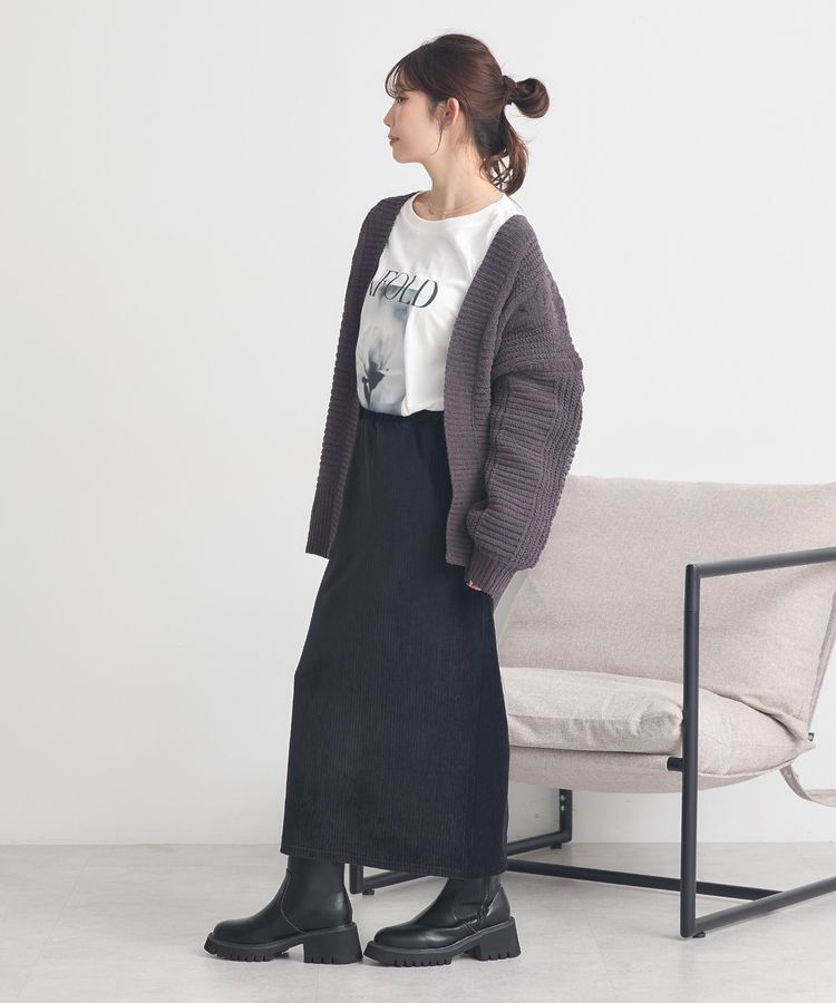 earth music&ecology「コーデュロイナロースカート」|タイト|