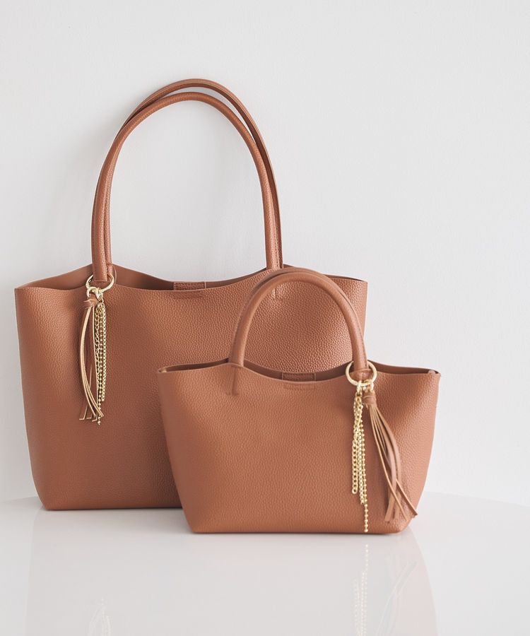 earth music&ecology「【軽量】チャーム付きミニトートバッグ」|トートバッグ|Camel