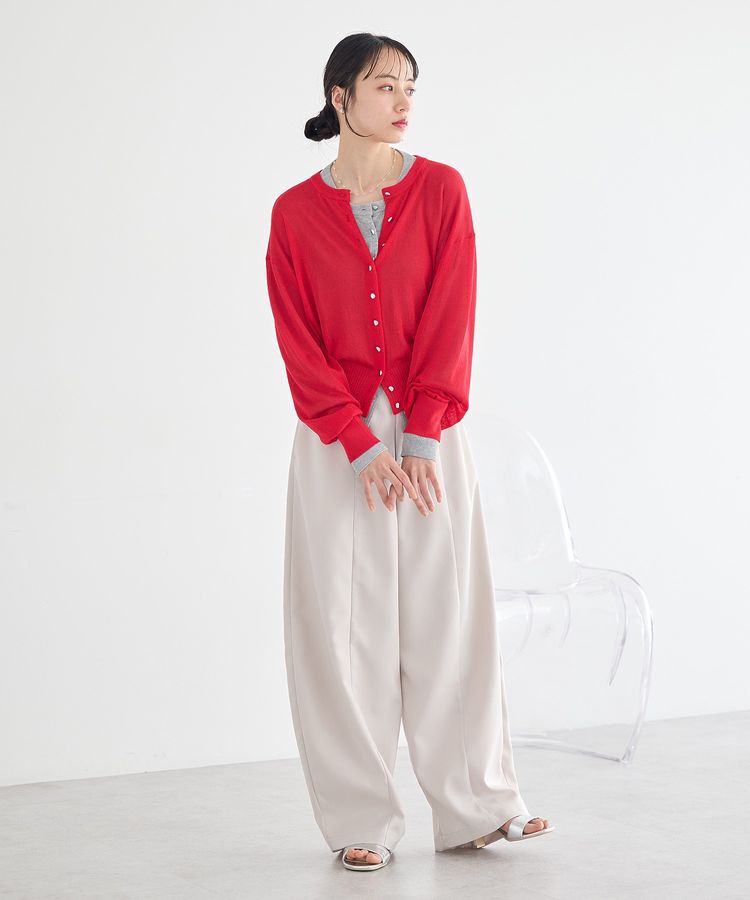 earth music&ecology「【接触冷感】ボタンアソートクルーネックカーディガン」|カーディガン|