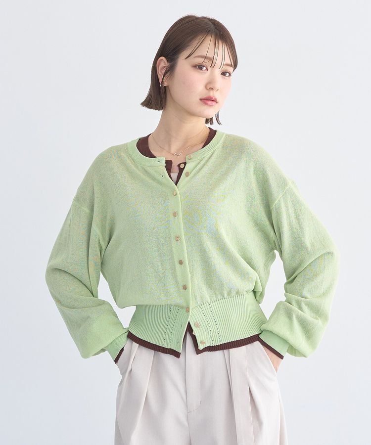 earth music&ecology「【接触冷感】ボタンアソートクルーネックカーディガン」|カーディガン|