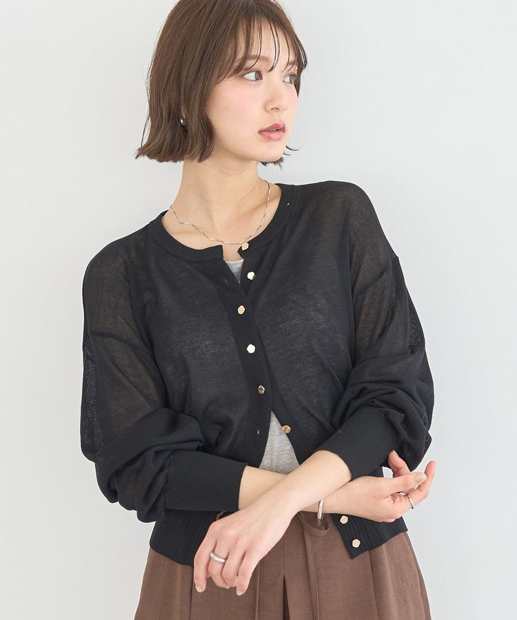 earth music&ecology「【接触冷感】ボタンアソートクルーネックカーディガン」|カーディガン|