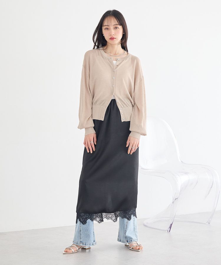earth music&ecology「【接触冷感】ボタンアソートクルーネックカーディガン」|カーディガン|