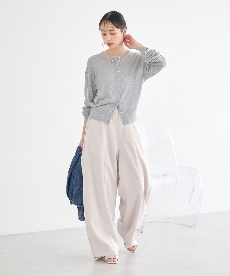 earth music&ecology「【接触冷感】ボタンアソートクルーネックカーディガン」|カーディガン|