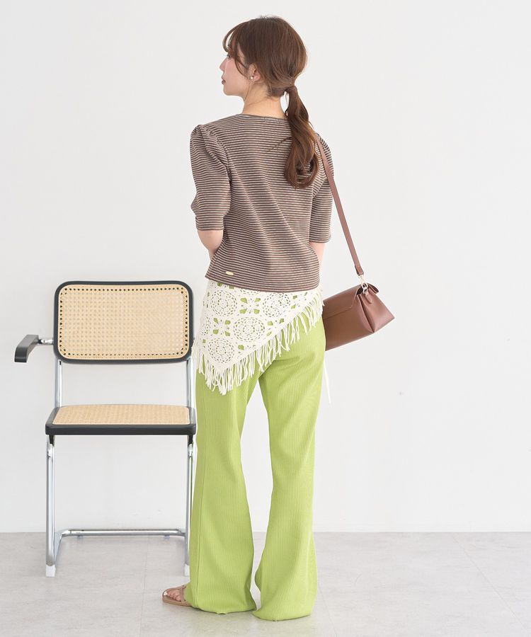 earth music&ecology「セルフカットリブフレアパンツ」|その他|