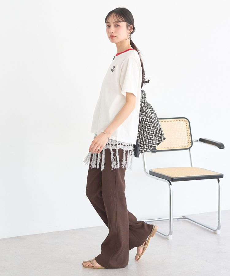 earth music&ecology「セルフカットリブフレアパンツ」|その他|