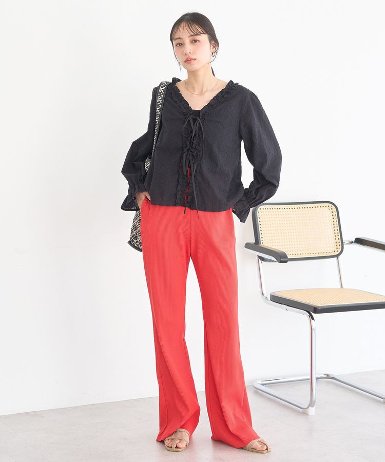 earth music&ecology「セルフカットリブフレアパンツ」|その他|