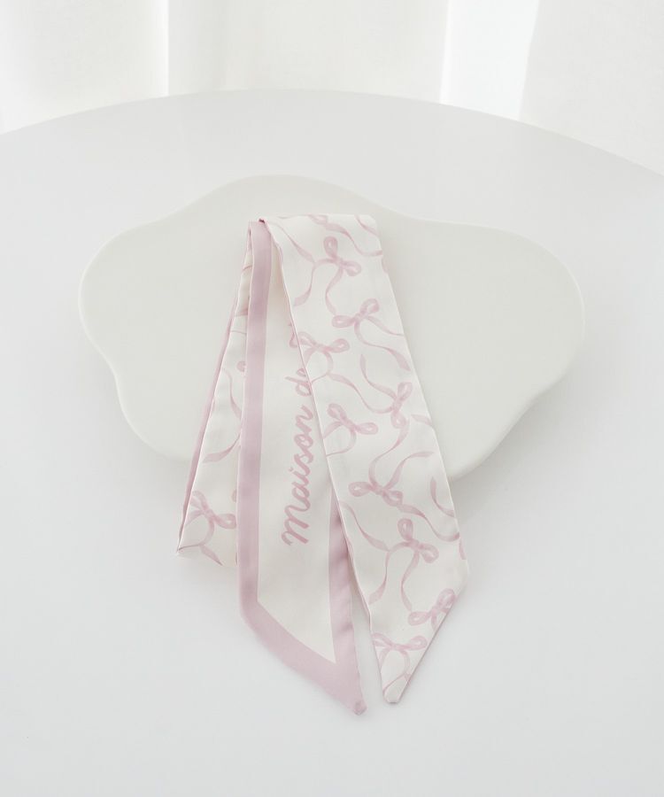 Maison de FLEUR「リボンプリントスカーフ」|バンダナ・スカーフ|