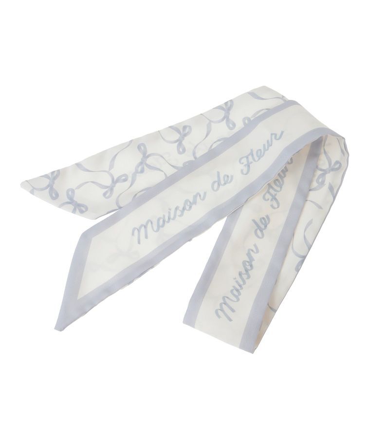 Maison de FLEUR「リボンプリントスカーフ」|バンダナ・スカーフ|