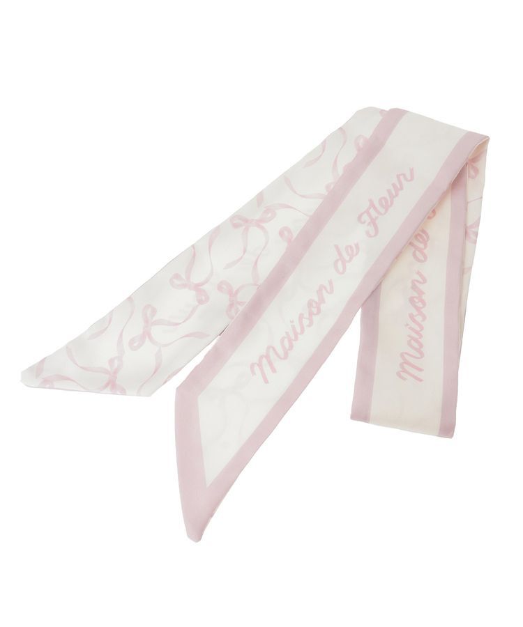 Maison de FLEUR「リボンプリントスカーフ」|バンダナ・スカーフ|