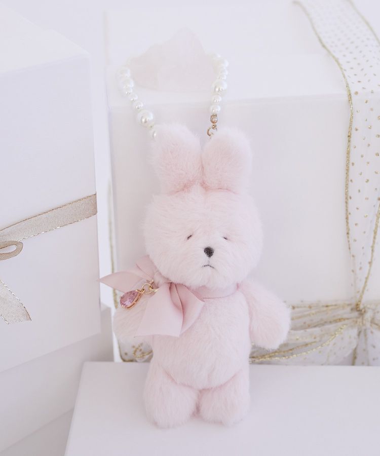 Maison de FLEUR「ビジューリボンラビットチャーム」|その他|ピンク