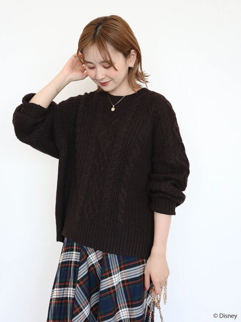  「ケーブルニットプルオーバー/Mickey」|ニット・セーター|