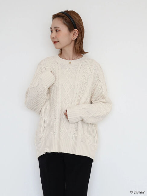  「ケーブルニットプルオーバー/Mickey」|ニット・セーター|