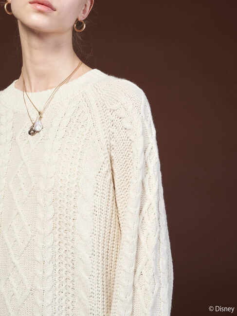  「ケーブルニットプルオーバー/Mickey」|ニット・セーター|