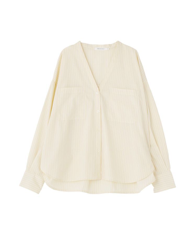 AMERICAN HOLIC「【イージーケア】ストライプVネックシャツ」|シャツ・ブラウス|