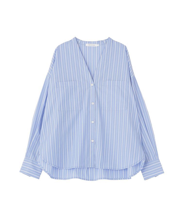 AMERICAN HOLIC「【イージーケア】ストライプVネックシャツ」|シャツ・ブラウス|