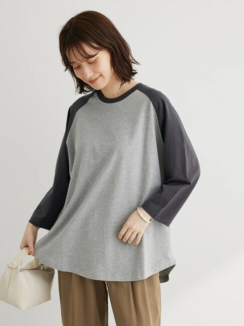 Green Parks「・Double　Flags　ラグラン7分袖Tシャツ」|Tシャツ・カットソー|