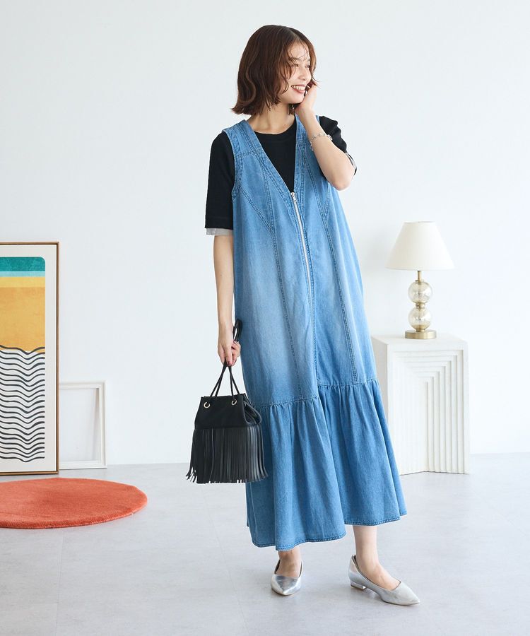 Green Parks「・SUGAR SPOON W-ZIPデニムロングワンピ」|ワンピース|