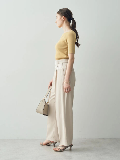 YECCA VECCA「サテン切替ストレートパンツ」|その他|