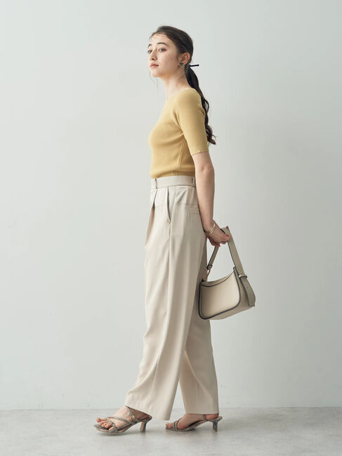 YECCA VECCA「サテン切替ストレートパンツ」|その他|