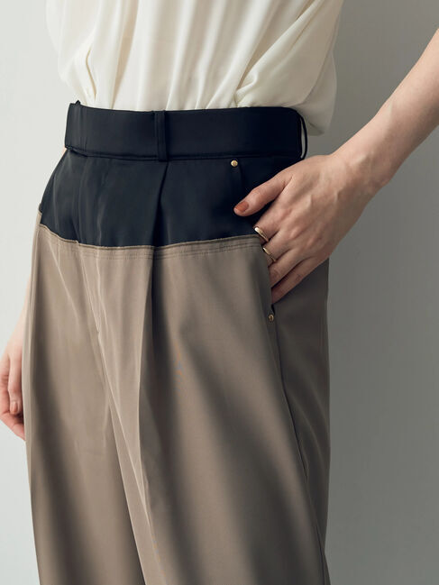 YECCA VECCA「サテン切替ストレートパンツ」|その他|