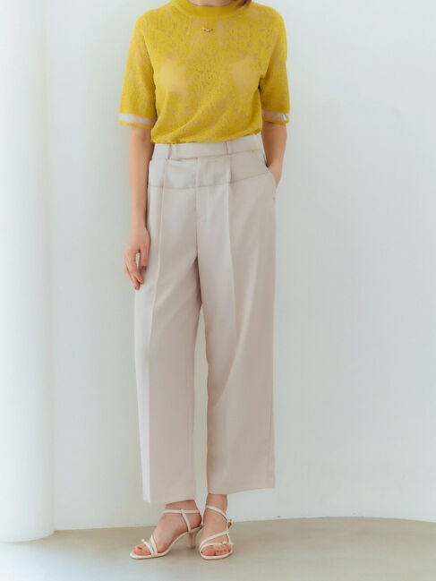 YECCA VECCA「サテン切替ストレートパンツ」|その他|