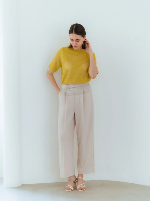 YECCA VECCA「サテン切替ストレートパンツ」|その他|