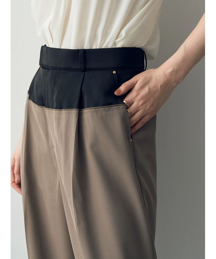 YECCA VECCA「サテン切替ストレートパンツ」|その他|