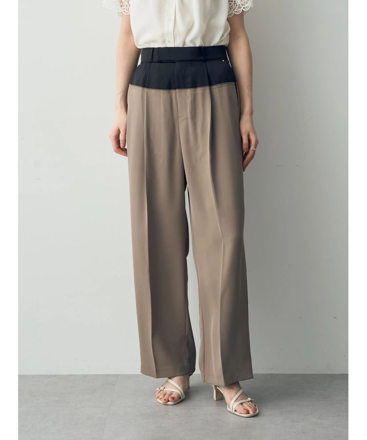 YECCA VECCA「サテン切替ストレートパンツ」|その他|