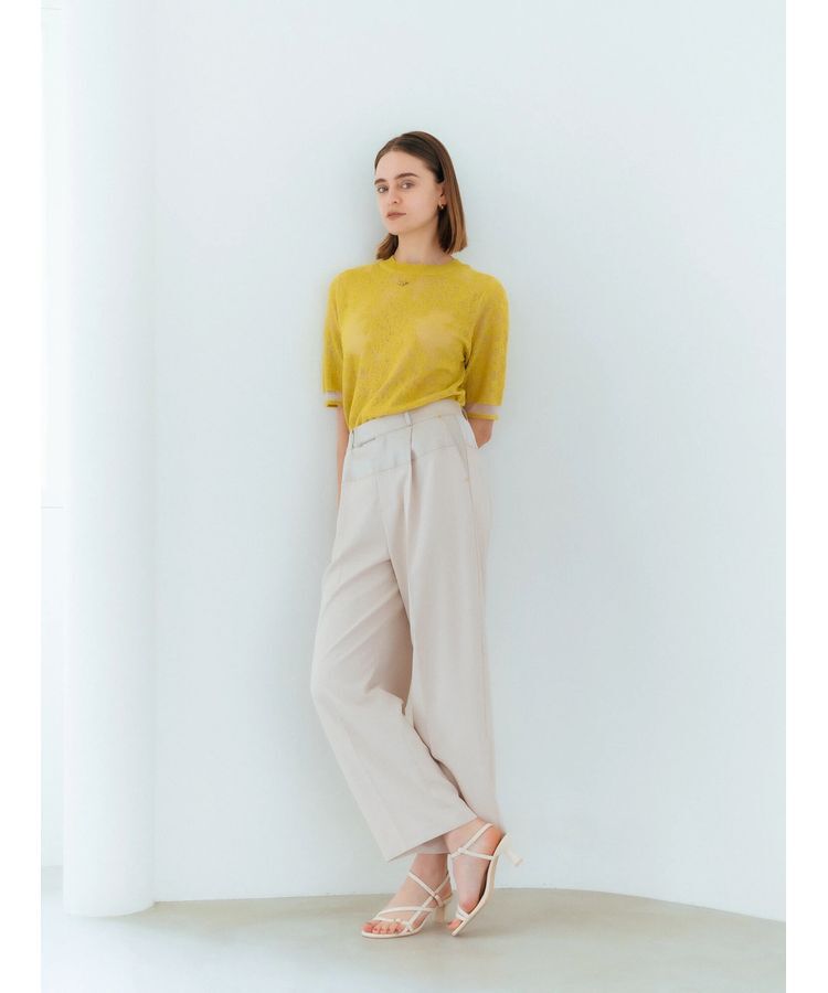 YECCA VECCA「サテン切替ストレートパンツ」|その他|