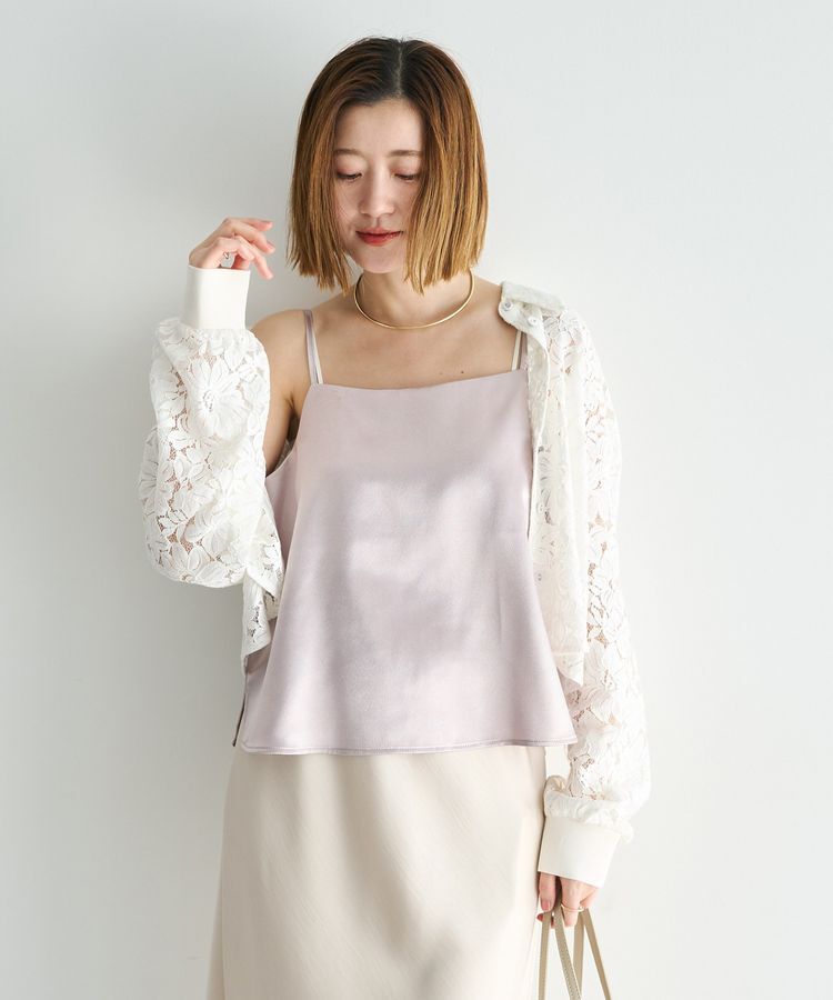 Editt by YECCA VECCA「【2点SET】キャミレイヤードレースシャツ」|シャツ・ブラウス|