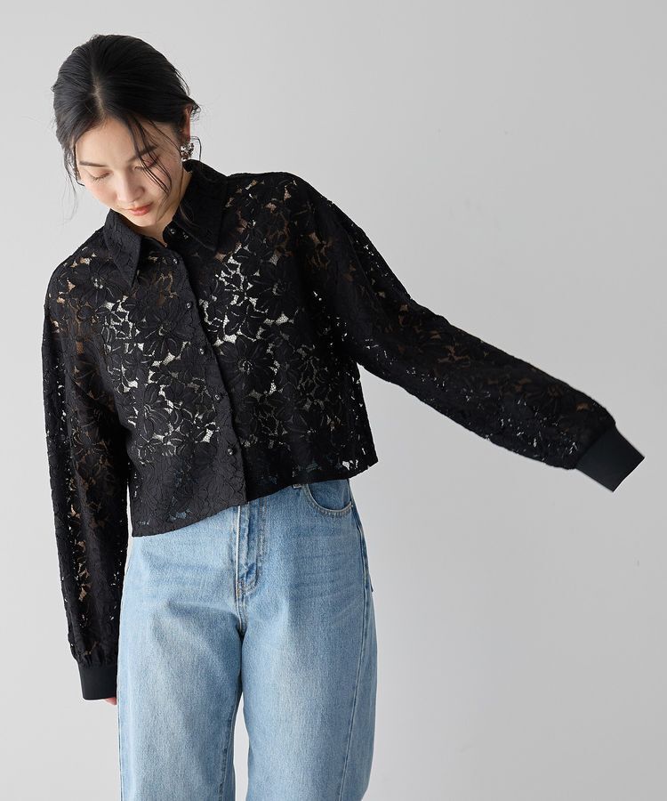 Editt by YECCA VECCA「【2点SET】キャミレイヤードレースシャツ」|シャツ・ブラウス|