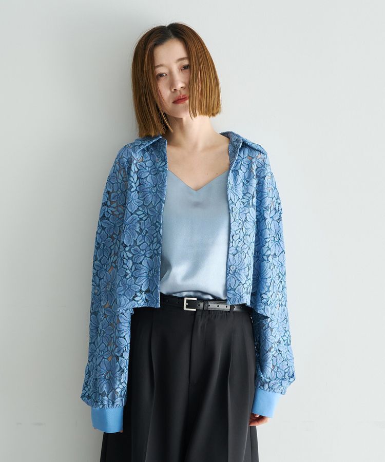 Editt by YECCA VECCA「【2点SET】キャミレイヤードレースシャツ」|シャツ・ブラウス|Blue