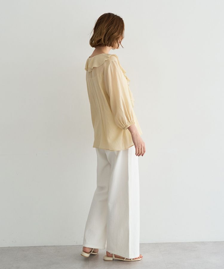 YECCA VECCA「ラッフルリボンシアーブラウス」|シャツ・ブラウス|