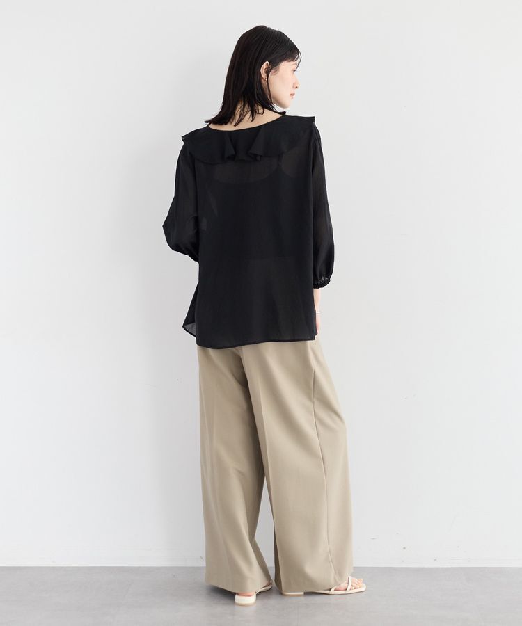 YECCA VECCA「ラッフルリボンシアーブラウス」|シャツ・ブラウス|