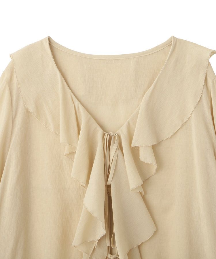 YECCA VECCA「ラッフルリボンシアーブラウス」|シャツ・ブラウス|
